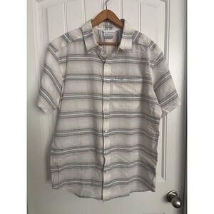 Columbia Mens Regular fit Short Sleeve Button-Up Shirt‎ Large 100% Cotton
